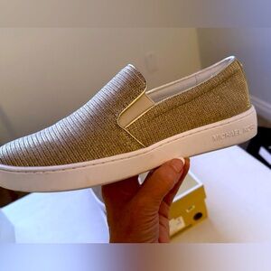 Michael Kors Gold Slip on tennis shoes
